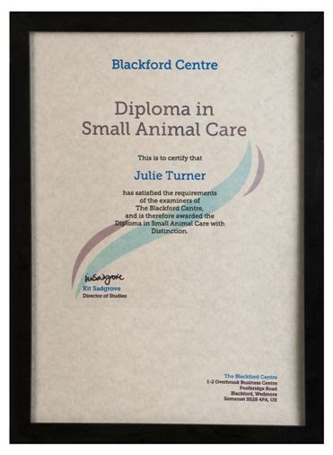 Diploma in Animal Care course
