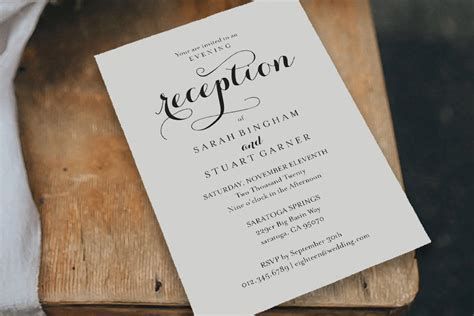 Printable Wedding Reception Invitation Template 519176