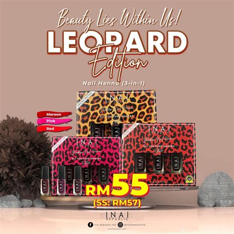 Inai Kuku Viral 3 In 1n Leopard Edition Inai Republic Shopee Malaysia