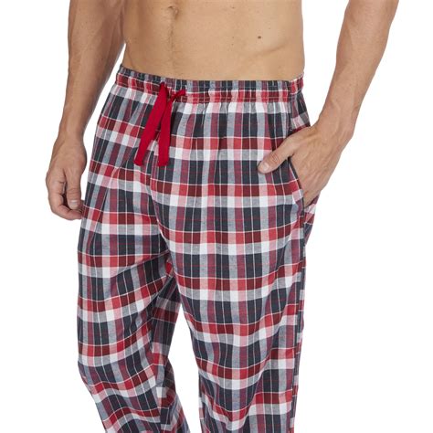 Mens Woven Lounge Bed Pants Pyjama Bottoms Checked Trousers Twill Pj S