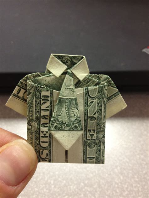Origami Shirt And Tie Made From A Dollar Bill Great Fathers Day T