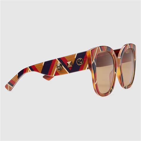 gucci square frame acetate sunglasses with web detail 2 sunglasses rectangle sunglasses
