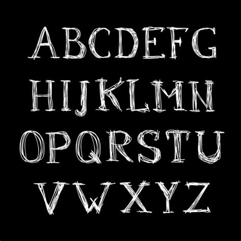 Vector Alphabet Hand Drawn Letters Letters Of The Alphabet Written