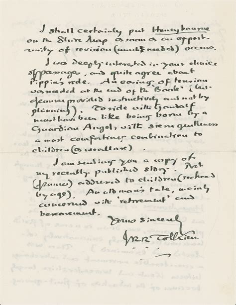 Rare Tolkien Letter And Smith Of Wootton Major On Auction
