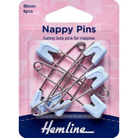 Nappy Pins 56mm 2 1 4 Blue 6 Pcs Hemline