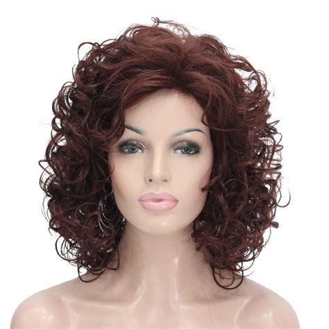 Strongbeauty Women S Wig Blonde Auburn Medium Curly Hair Natural Synthetic Full Wigs 7 Color In