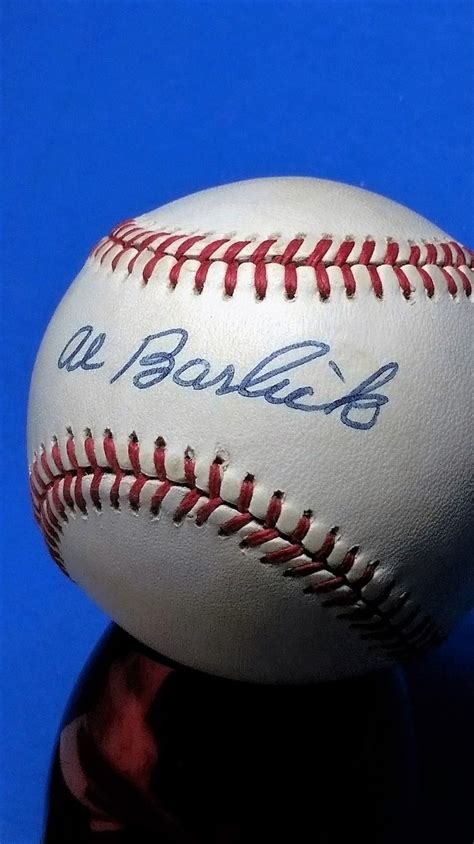 Al Barlick Hof Umpire Signed Autographed Official Nl Baseball Giamatti