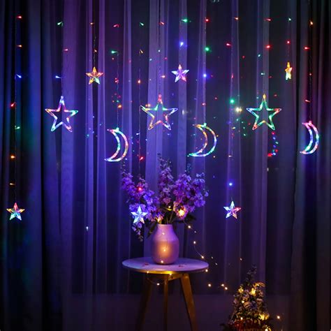 82ft115ft Led Moon Star Shape Fairy String Lights Hanging Wall Lamp