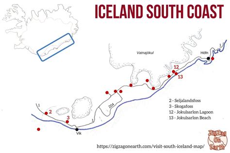 Iceland South Coast Map 21 Best Attractions