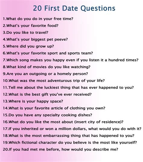 Good Questions For A First Date Questiosa