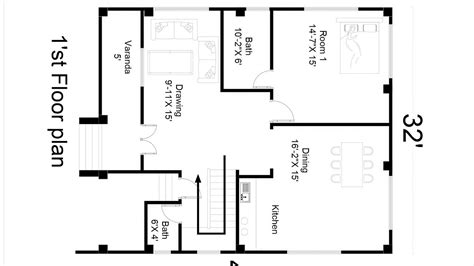 Free ground shipping for plans. Simple 2 storey house design with floor plan 32'X40' 4 ...