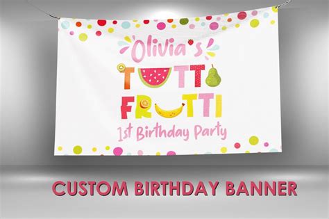 Tutti Frutti Birthday Banner Tutti Frutti Party Decorations Tutti