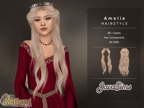 The Sims Resource Ye Medieval Amelia Hairstyle In 2023 Sims 4