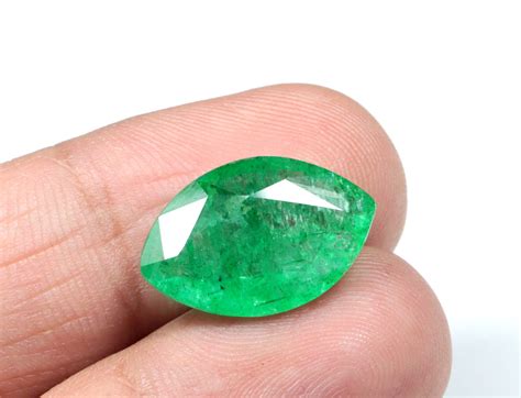 Green Beryl Emerald Faceted Gemstone Loose Gemstone Marquise Etsy