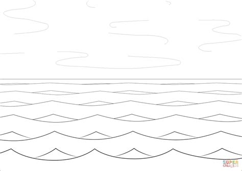 Sea And Waves Coloring Page Free Printable Coloring Pages