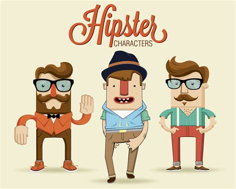 Hipster Character Illustration With Hipster Elements Hipster