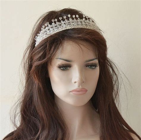 bridal crystal tiara headband tiara headband bride wedding etsy crystal tiara headband