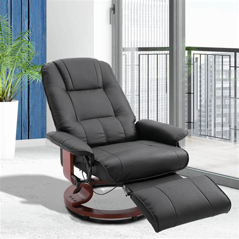 The ability to rock or recline allows you to relax in whichever way you feel more inclined. HOMCOM Faux Leather Adjustable Manual Traditional Swivel ...