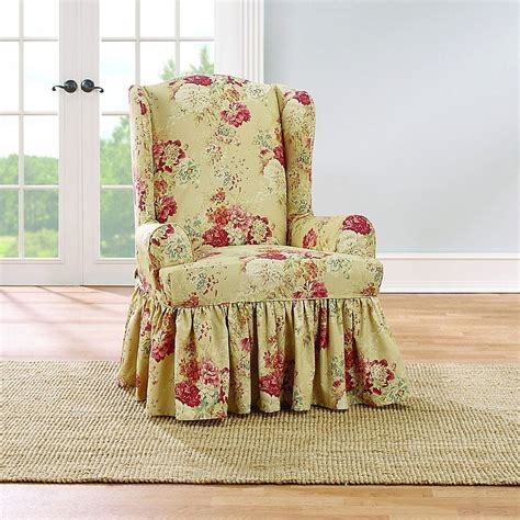 Sure Fit® Ballad Bouquet By Waverly™ Wingback Chair Slipcover Bed