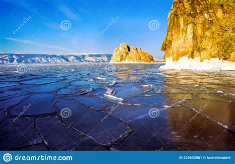 Winter On The Baikal Ice And Snow On Lake The Beauty Of The Na Stock