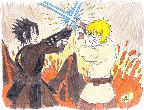 Naruto Vs Sasuke On Mustafar Color By Cwpetesch On