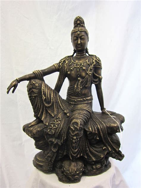 Guan yin is carrying lotus and holding one vase to. 2ft Ornate Bronze GUANYIN KWAN YIN BUDDHA GODDESS of ...