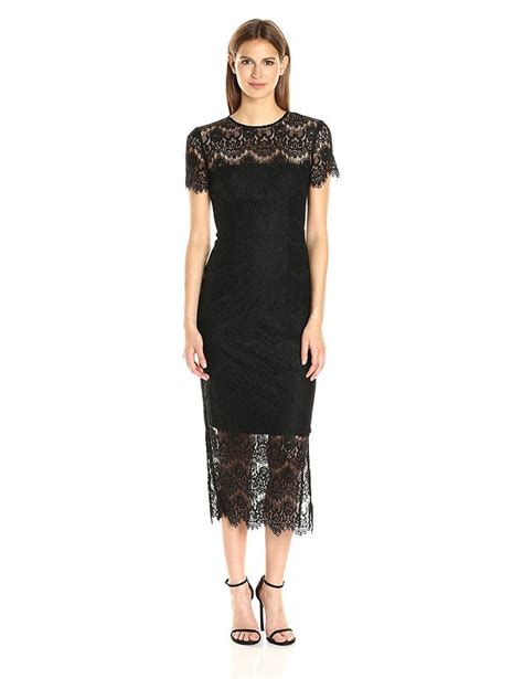 cynthia rowley women s foil printed delicate scallop lace fitted below the knee dress with sheer