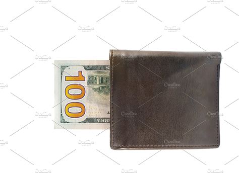100 Dollar Bill In Leather Wallet Containing Money Wallet And Cash