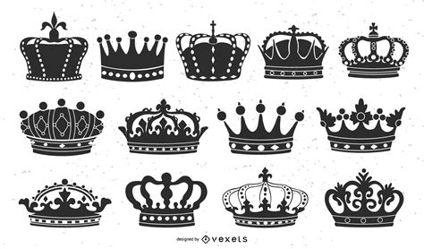 Illustrated Crown Set Vector Download