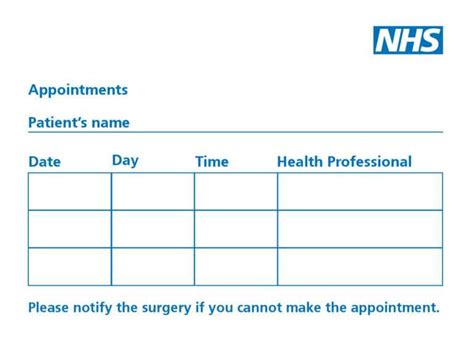 Appointments Cards Inside Appointment Card Template