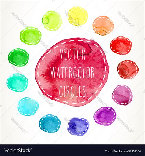 Dashed Watercolor Circles Royalty Free Vector Image
