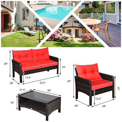 Get anything from auto parts to home décor, outdoor living products, fitness/sports equipment, tools and more at canadian tire online or one of 500+ stores. Gymax 4PCS Rattan Patio Conversation Set Cushioned Outdoor ...