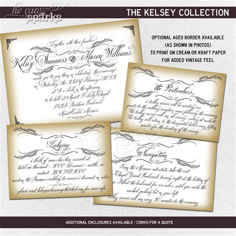 Vintage Wedding Invitation Printable Diy The Kelsey