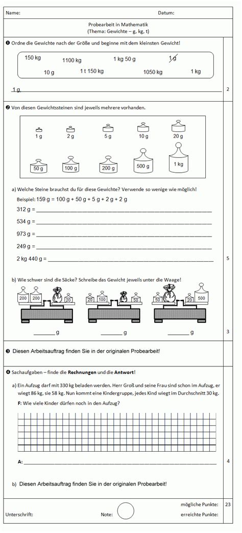 Tausenderbuch erweiterung des zahlenraums mathe klasse 3 grundschulmaterial de from www.grundschulmaterial.de. Probearbeit Mit Lösungen: Gewichte - G, Kg, T, 3. Klasse with Rechenaufgaben 3 Klasse Zum ...