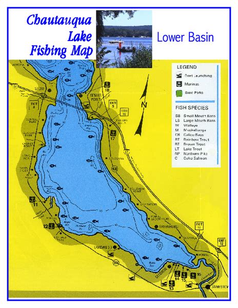 Southern Chautauqua Lake Fishing Map Chautauqua Lake Ny Mappery