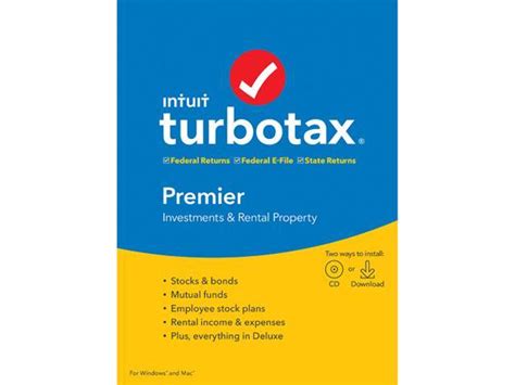 Intuit Turbotax Premier Federal With State Efile For Windows