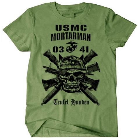 Usmc T Shirt 0341 Mortarman Us Marines Combat Arms Cotton Tee Semper Fi