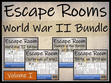 World War 2 Volume I Escape Room Activity Bundle Year 5 Or Year 6