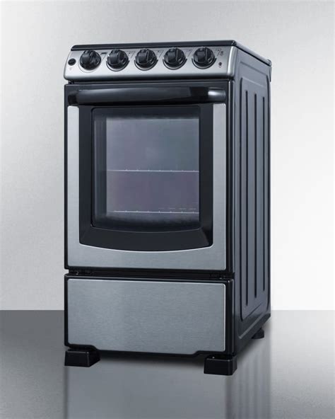 Summit Rex2071ssrt 20 Inch Slide In Electric Range With 23 Cu Ft