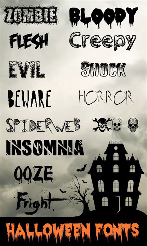 17 Best Images About Halloween Fonts Labels And Printouts On Pinterest