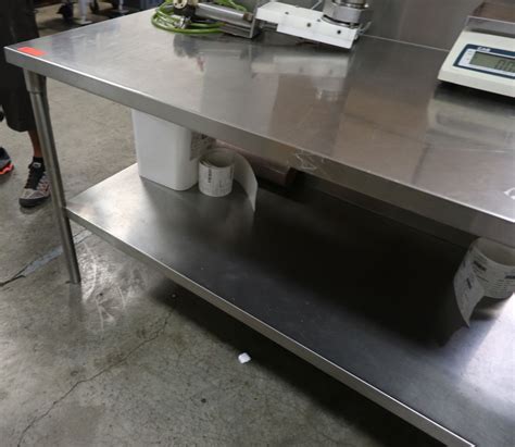 Aero, advance tabco, john boos, and more heavy duty, sanitary tables for commercial stainless steel tables. Extra Long Stainless Steel Prep Table w/ Backsplash ...