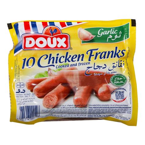 Doux Garlic Chicken Franks 400g Online At Best Price Frozen Sausages
