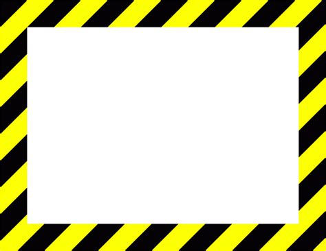 Sign Frame Danger Caution Men Working High Black And Yellow Stripes