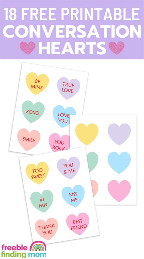 18 Free Printable Conversation Hearts Valentines Printables Converse