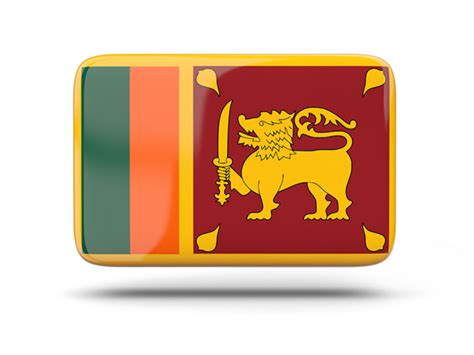 Rectangular Icon With Shadow Illustration Of Flag Of Sri Lanka