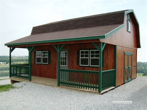 Buy a wooden discounted barn or shed from the amish in pa. Hi-Loft Porch Barn Style