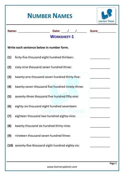 Live worksheets > english > math > number names. Class 3 kids math videos number names test papers, quiz ...