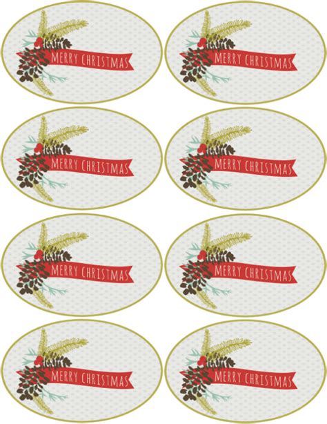 christmas holiday assorted circle  oval labels