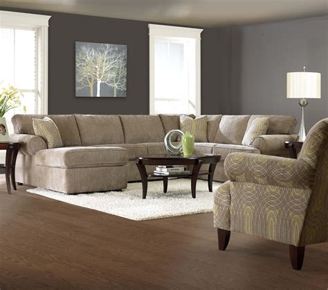 Transitional Sectional Sofa With Rolled Arms And Left Chaise And Full