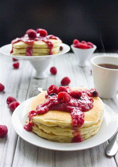 8) bake the cheesecake for 1 hour or up to 1 hour and 10 minutes, the sides of the cheesecake should be set but the center should slightly jiggle a bit (very. Raspberry Cheesecake Pancakes - Easy Peasy Meals